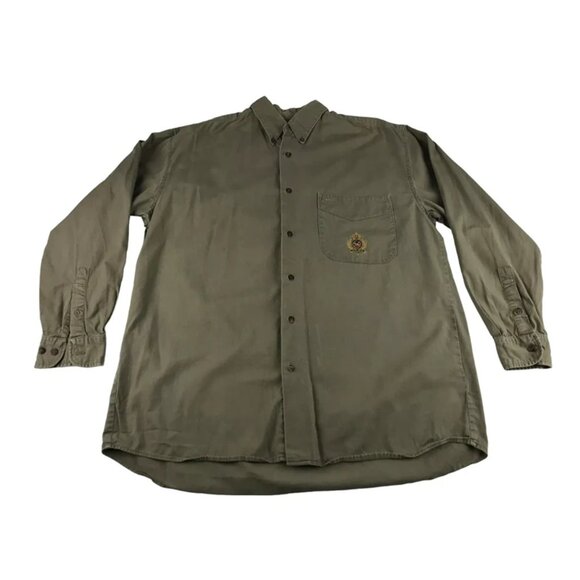 Hunting Horn Mens Brown Long‎ Sleeve Pockets Button Up Shirt Size Large - Picture 1 of 10